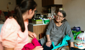Caregiver with loved one