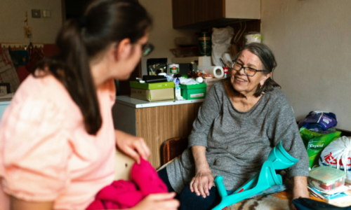 Caregiver with loved one