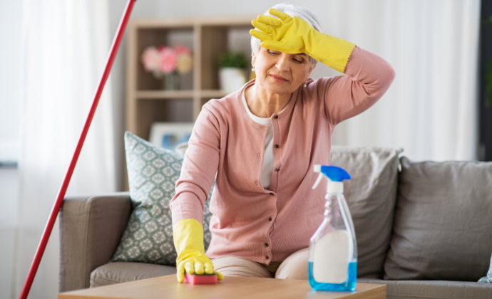 Lady cleaning