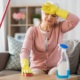Lady cleaning