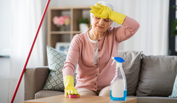 Lady cleaning