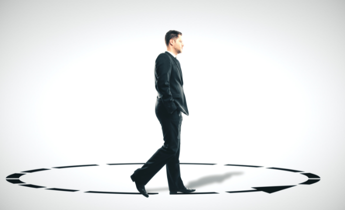 Man walking in circle