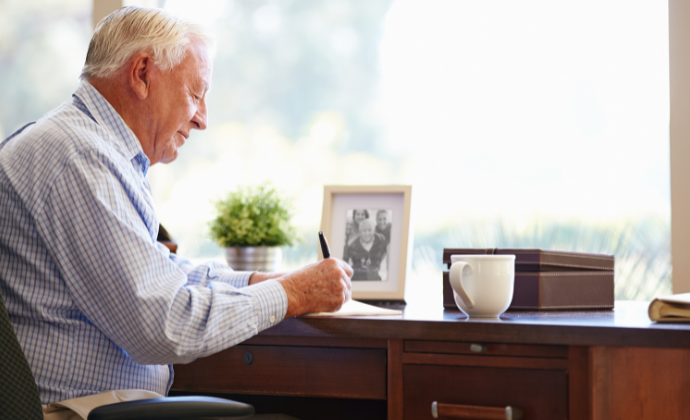 Man writing his Will