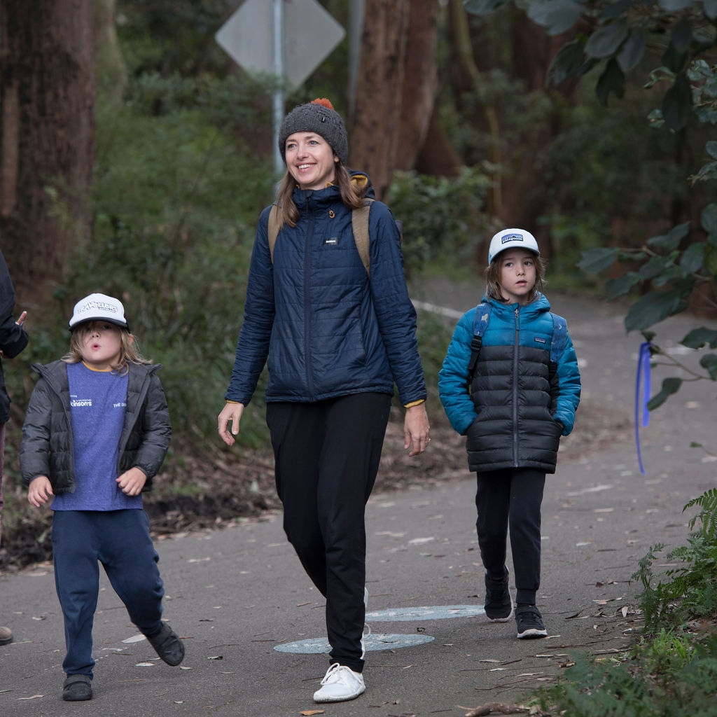 family walking