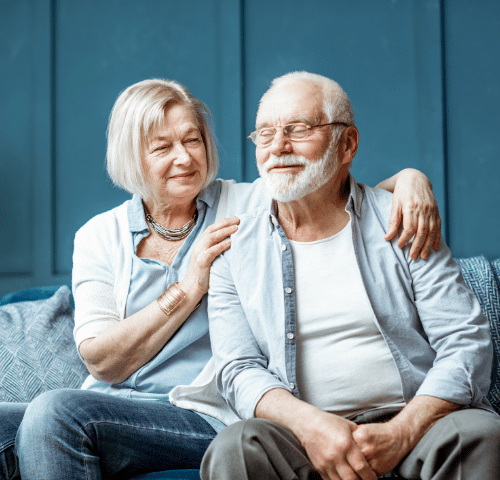 Older man and woman sitting