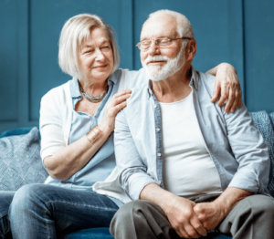 Older man and woman sitting