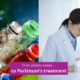 plastic bottles and researcher looking int0 a microscope